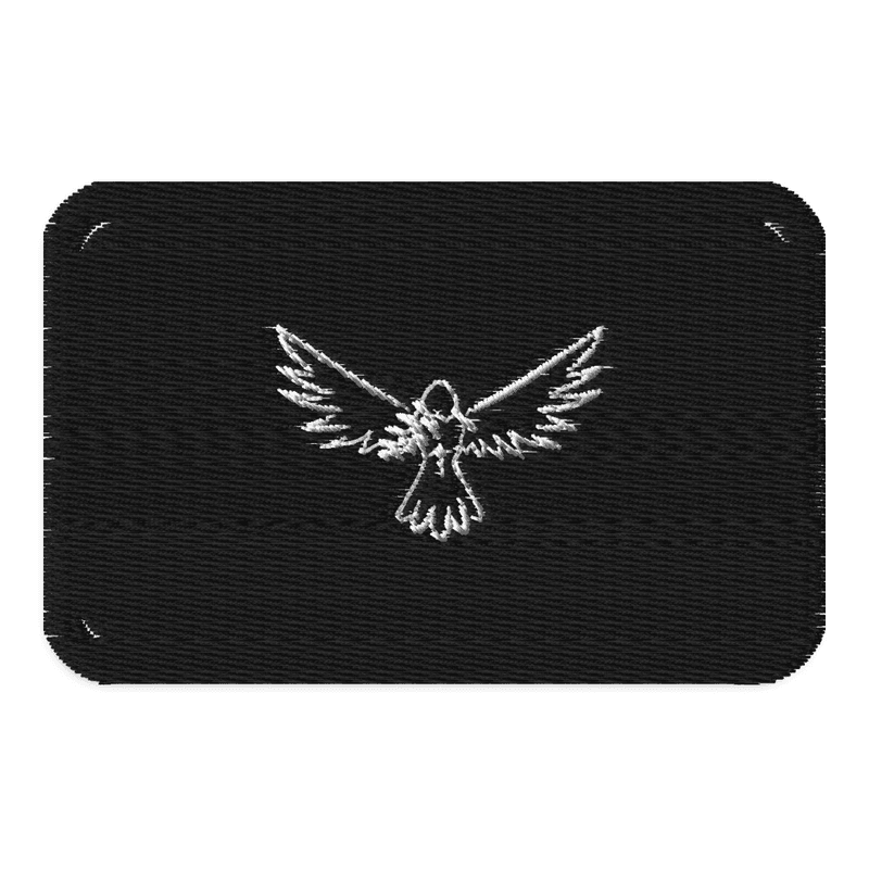Geborduurde strijkbare patch zwart vierkant met embleem