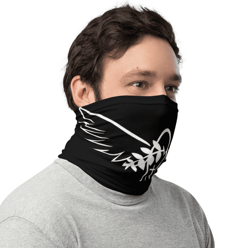 Multifunctionele nekwarmer zwart met embleem