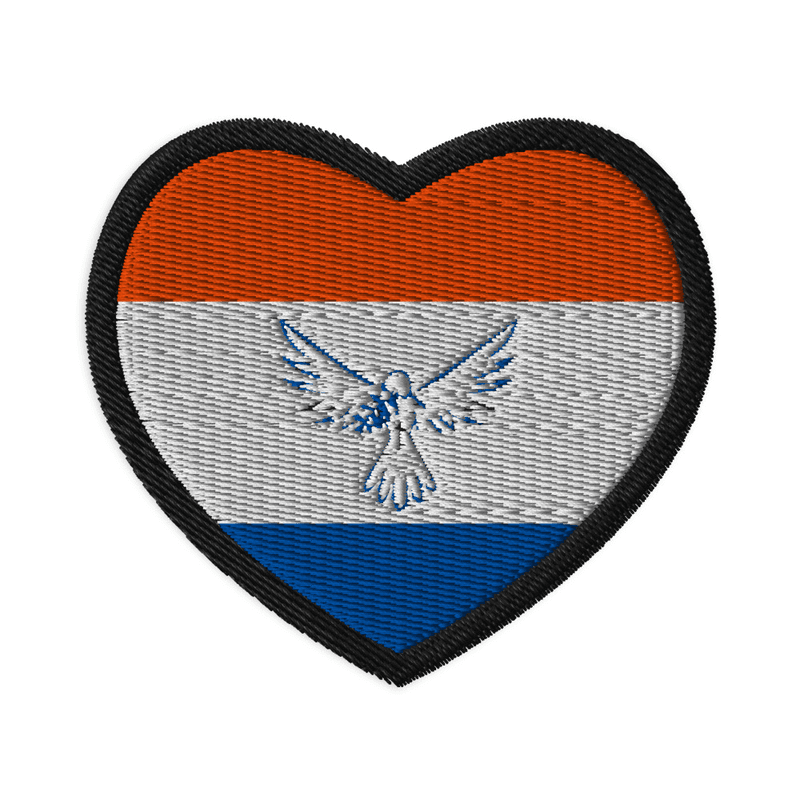 Embroidered patches vlag hart